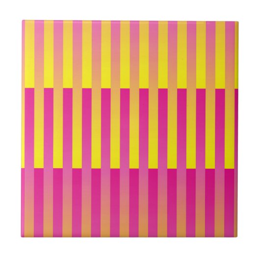 Carreau Motif rayé orange jaune rose (Devant)