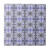 Carreau Motif Répétitif Abstrait Courbe Blanc Noir Violet (Devant)