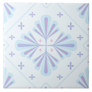 Carreau Motif répétitif floral géométrique bleu pastel