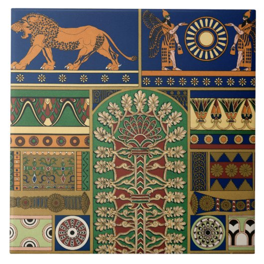 Carreau Motif rétro assyrien (Devant)