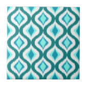 Carreau Motif Retro Chic Turquoise Aqua Turquoise Ikat Dro (Devant)