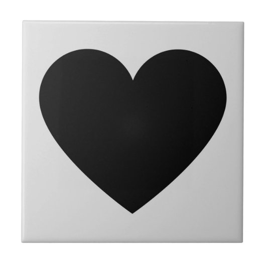 Carreau Motif rétro coeur gris noir Y2K (Devant)