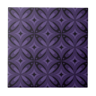 Carreau Motif Rétro de Couleur Violet Foncé