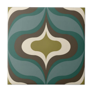 Carreau Motif Rétro Marron Vert