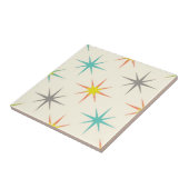 Carreau Motif Rétro Starburst Milieu de Siècle (Côté)