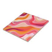 Carreau Motif rétro Wavy Boho rose esthétique (Côté)