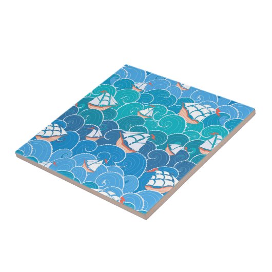 Carreau Motif rocheux de mer (Côté)