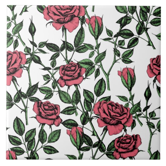 Carreau motif rose (Devant)