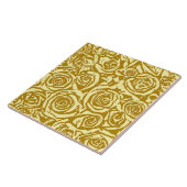 Carreau Motif Rose Abstrait moderne, Jaune de moutarde (Côté)
