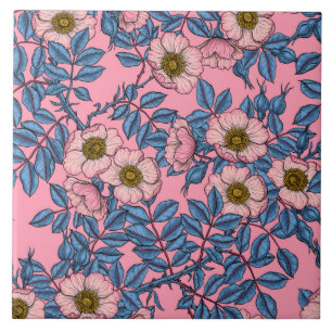 Carreau Motif rose de chien