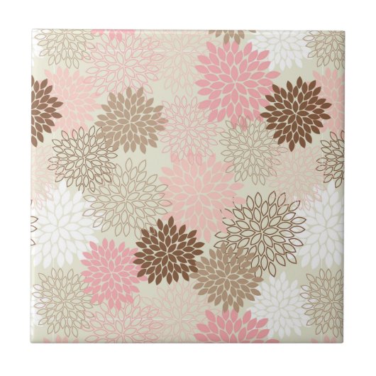 Carreau Motif rose et Brown de maman (Devant)