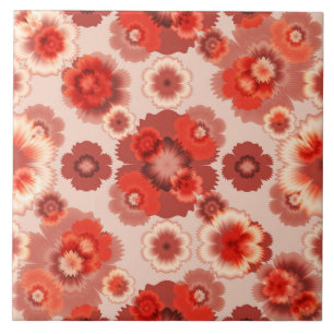 Carreau Motif rose et rouge