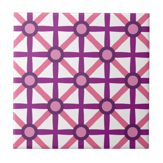 Carreau Motif rose et violet funky (Devant)