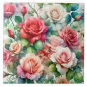 Carreau Motif Rose Fantaisiste (Devant)