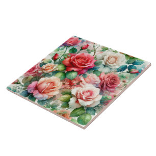 Carreau Motif Rose Fantaisiste