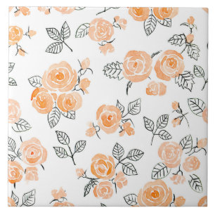 Carreau Motif rose Peach