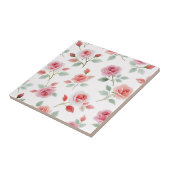 Carreau Motif rose rose, couleur douce, (Côté)