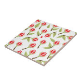 Carreau Motif Rose Rouge (Côté)