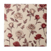 Carreau Motif Rose rustique (Devant)