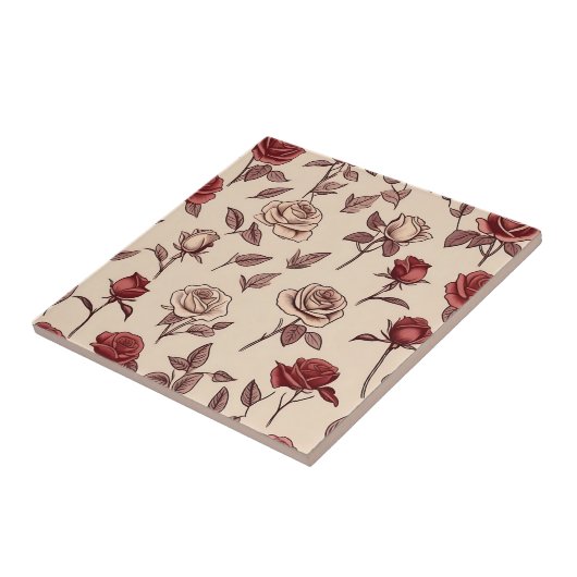 Carreau Motif Rose rustique (Côté)