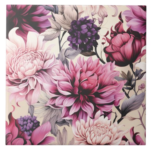 Carreau motif rose vintage Floral (Devant)