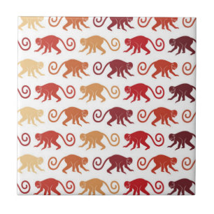 Carreau Motif rouge de singes