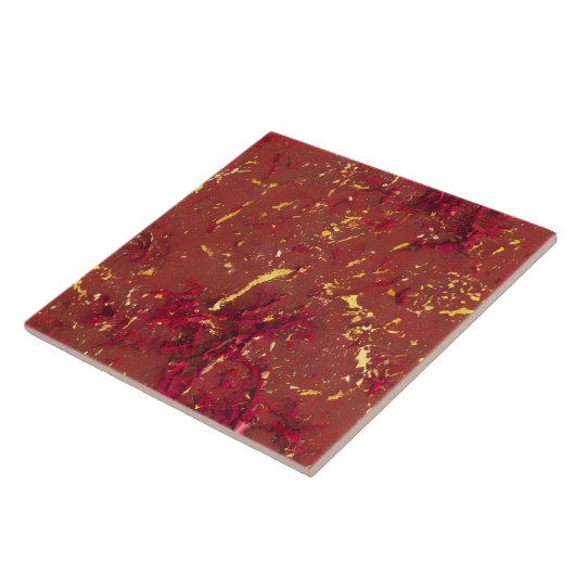 Carreau Motif rouge et or (Côté)