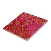 Carreau Motif rouge et rose de mandala (Côté)
