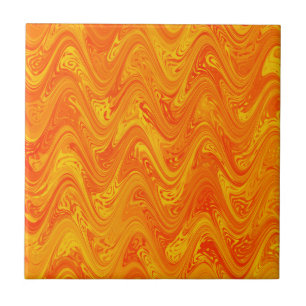 Carreau Motif rouge orange marbling