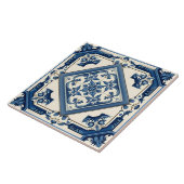 Carreau Motif rustique bleu méditerranéen élégant (Côté)