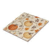Carreau Motif rustique de citrouille et de feuillage d'aut (Côté)