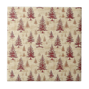 Carreau Motif rustique de crème de Bourgogne Forêt de pins
