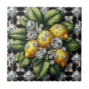 Carreau Motif sans couture Art Déco en noir et blanc Citro