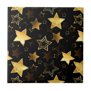 Carreau Motif sans couture avec étoiles d'or