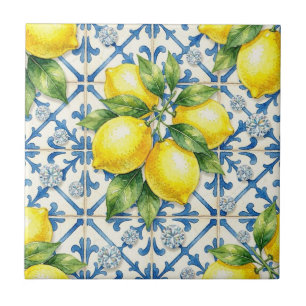 Carreau Motif sans couture Citrons et Diamants