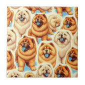 Carreau Motif sans couture de Chow-Chow Retro (Devant)