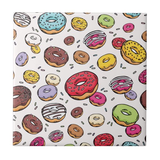 Carreau Motif sans couture de Donuts (Devant)