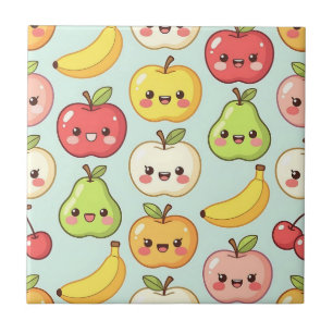 Carreau Motif sans couture de fruits Kawaii Mignon dessin