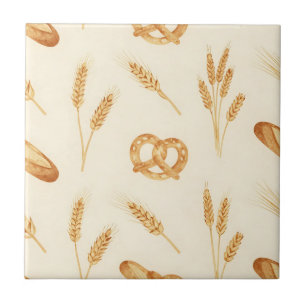 Carreau Motif sans couture de pain rustique et de blé