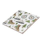 Carreau Motif sans couture de randonnée aventureuse (Côté)