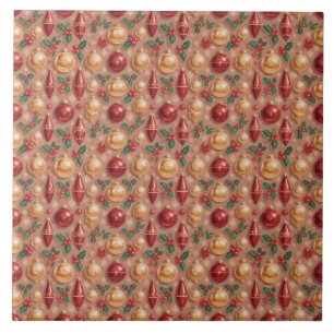 Carreau Motif sans couture d'ornements de Noël vintage