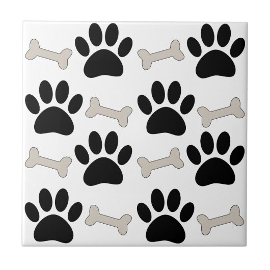 Carreau Motif sans couture Paws And Bones Animal de compag (Devant)