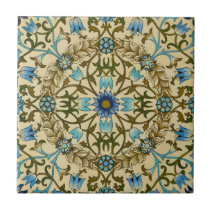 Carreau Motif sans couture vintage bleu de William Morris