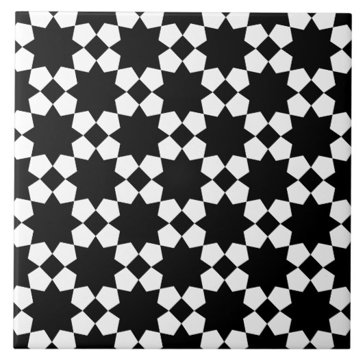 Carreau Motif sans fin vectoriel noir et blanc (Devant)