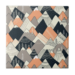 Carreau Motif scandinave de montagne de style