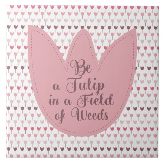 Carreau Motif simple de tulipe rose (Devant)