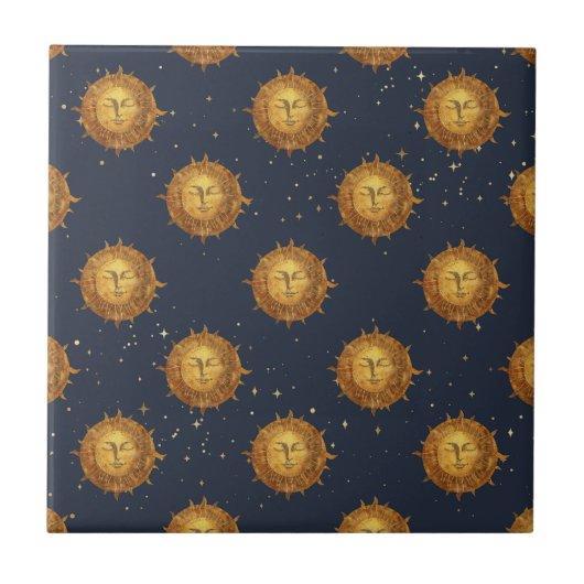 Carreau Motif Soleil Céleste Or (1) (Devant)