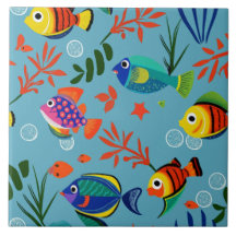 Motif sous-marin de poissons tropicaux colorés