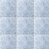 Carreau Motif symétrique bleu blanc avec aspect marbré