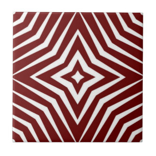 Carreau Motif tendance avec des étoiles blanc et rouge bri